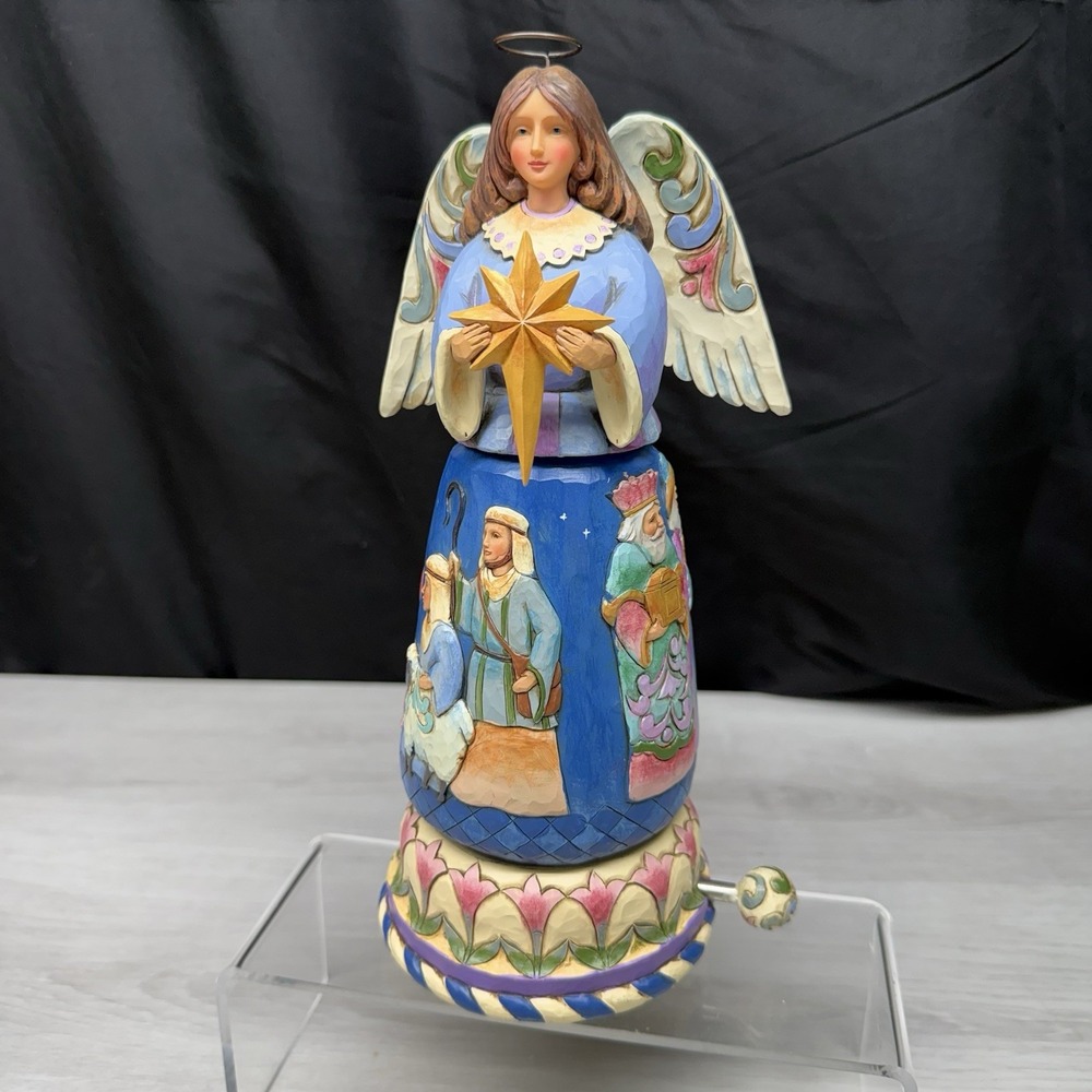 Jim Shore Rejoice This Holy Night Angel Rotating Musical Nativity 4044665 2014